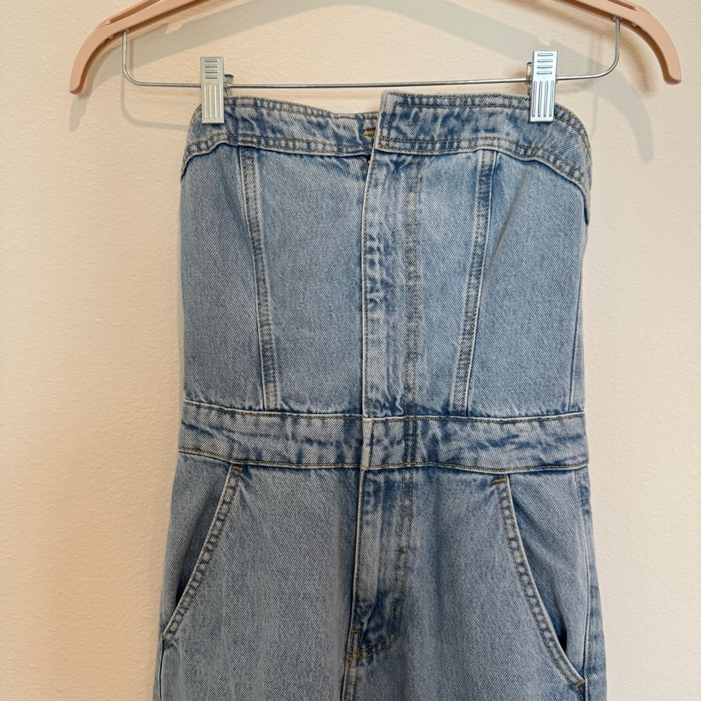 ASOS Strapless Denim Jumpsuit - Picture 3 of 12